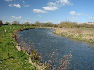 River Wylye windy day